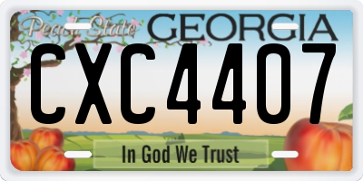 GA license plate CXC4407