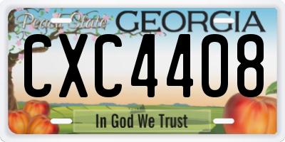 GA license plate CXC4408