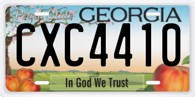 GA license plate CXC4410