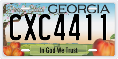 GA license plate CXC4411
