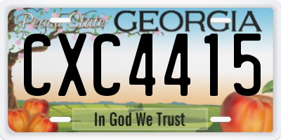 GA license plate CXC4415