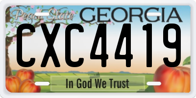 GA license plate CXC4419