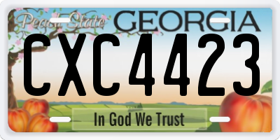 GA license plate CXC4423