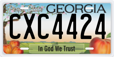 GA license plate CXC4424