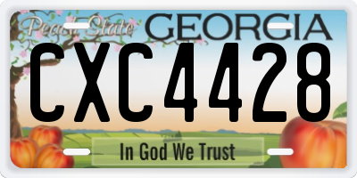 GA license plate CXC4428