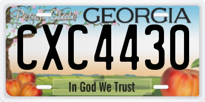 GA license plate CXC4430