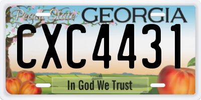 GA license plate CXC4431