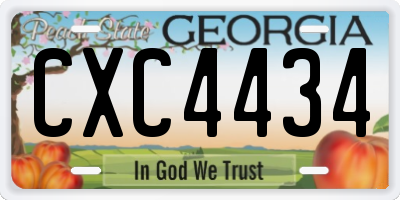 GA license plate CXC4434