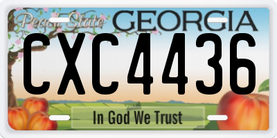 GA license plate CXC4436