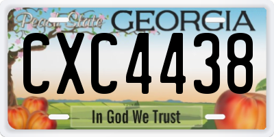 GA license plate CXC4438