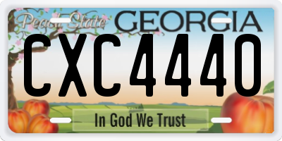 GA license plate CXC4440