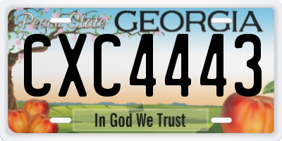 GA license plate CXC4443