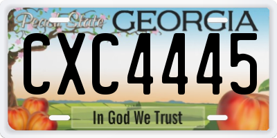 GA license plate CXC4445
