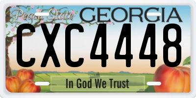 GA license plate CXC4448
