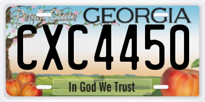 GA license plate CXC4450