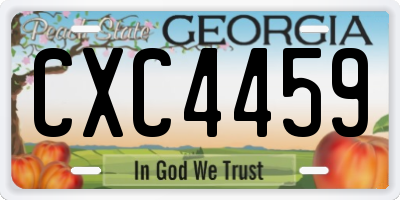 GA license plate CXC4459
