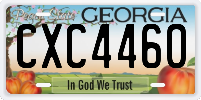GA license plate CXC4460