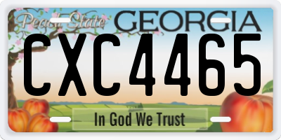GA license plate CXC4465