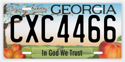 GA license plate CXC4466
