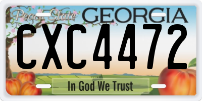 GA license plate CXC4472