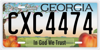 GA license plate CXC4474