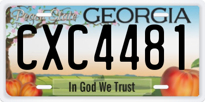GA license plate CXC4481