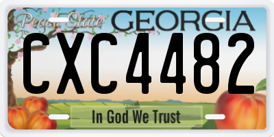 GA license plate CXC4482