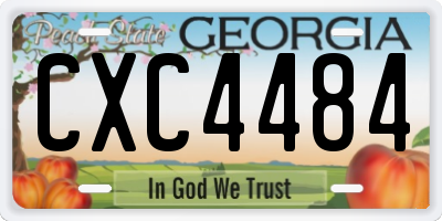 GA license plate CXC4484
