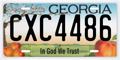 GA license plate CXC4486