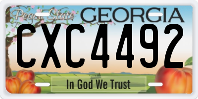 GA license plate CXC4492