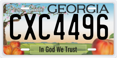 GA license plate CXC4496