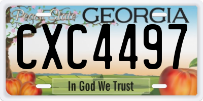 GA license plate CXC4497