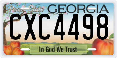 GA license plate CXC4498