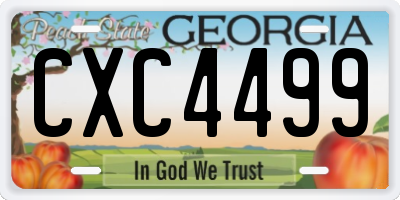 GA license plate CXC4499