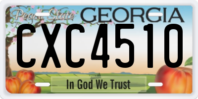 GA license plate CXC4510