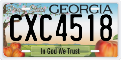 GA license plate CXC4518