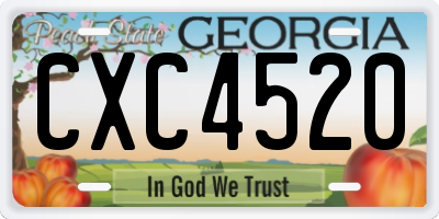 GA license plate CXC4520