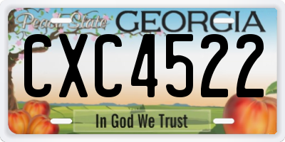 GA license plate CXC4522