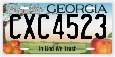 GA license plate CXC4523