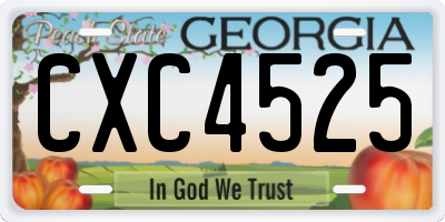 GA license plate CXC4525