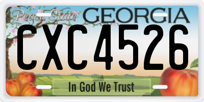 GA license plate CXC4526