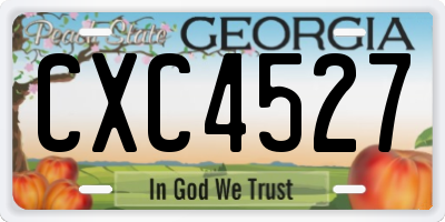 GA license plate CXC4527