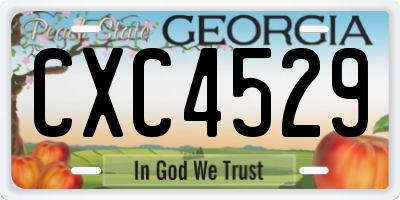 GA license plate CXC4529