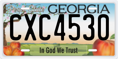 GA license plate CXC4530