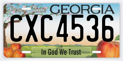 GA license plate CXC4536