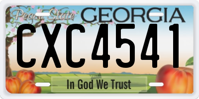 GA license plate CXC4541