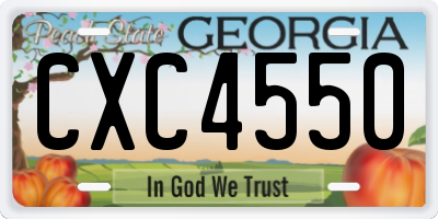 GA license plate CXC4550