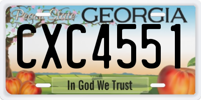 GA license plate CXC4551