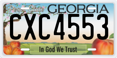 GA license plate CXC4553