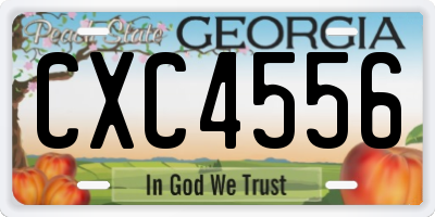 GA license plate CXC4556